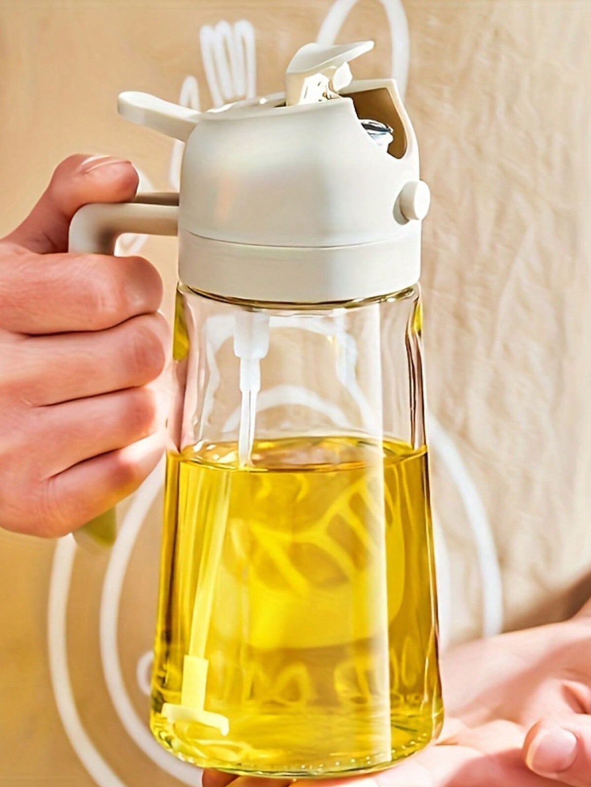 2In1 Oil Spray Bottle Kitchen Cooking Oil Dispenser Dual-Purpose Sauce Sprayer.