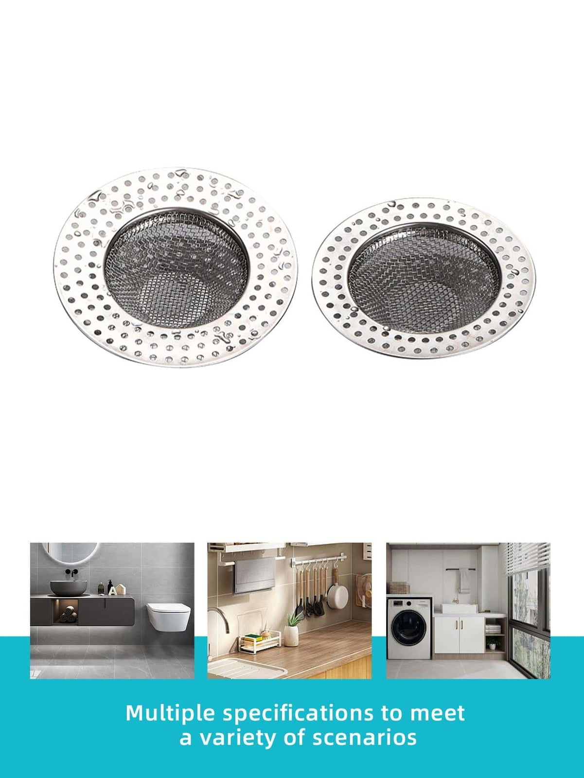 STAINLESS STEEL BATHTUB SINK SHOWER HAIR FOOD CATCHER DRAIN PLUG FILTER STRAINER
