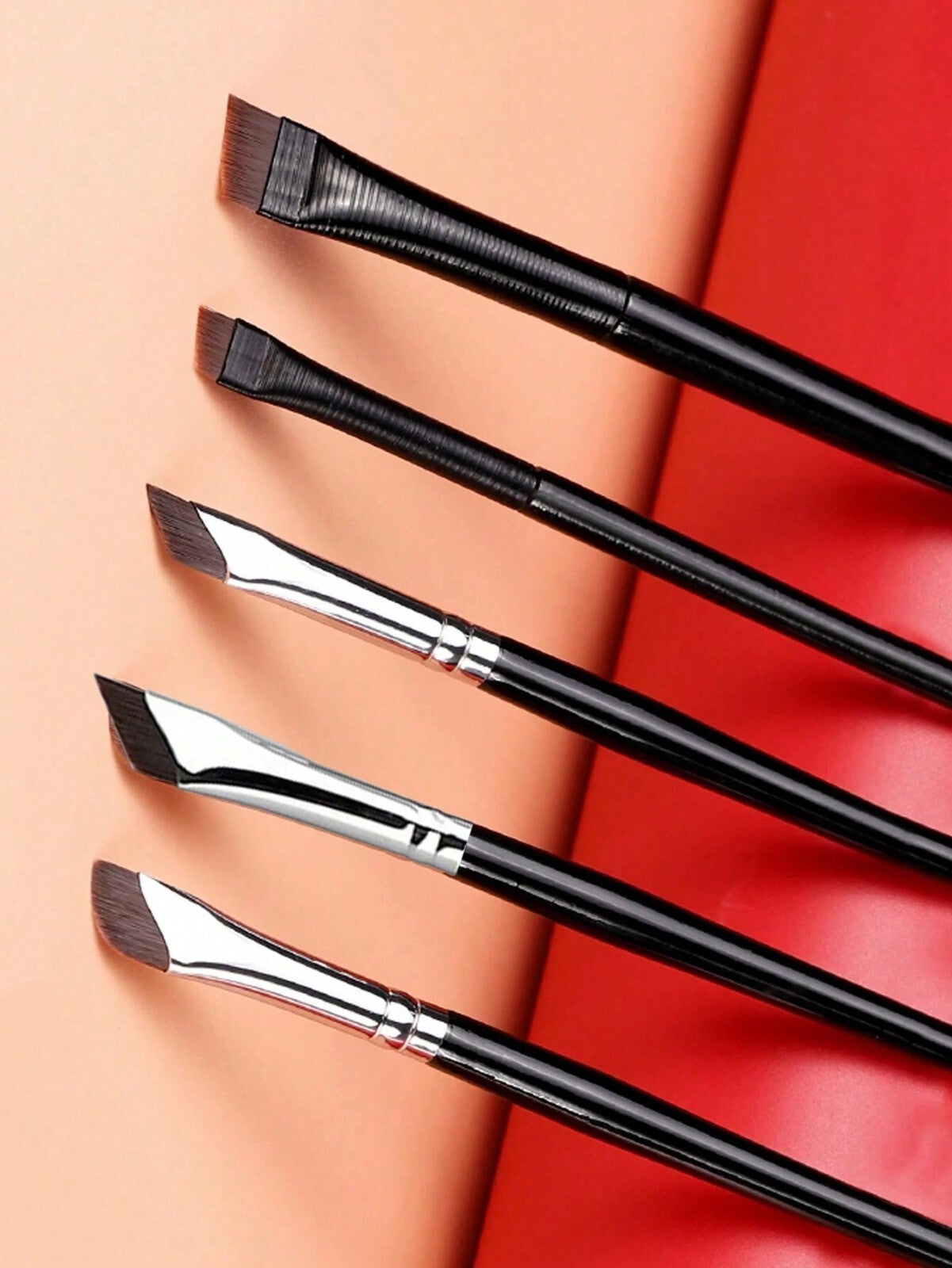 5 Eyebrow Brush Tinting Eye-shadow Pro Angled Cosmetic Eye Brow Brushes Set UK