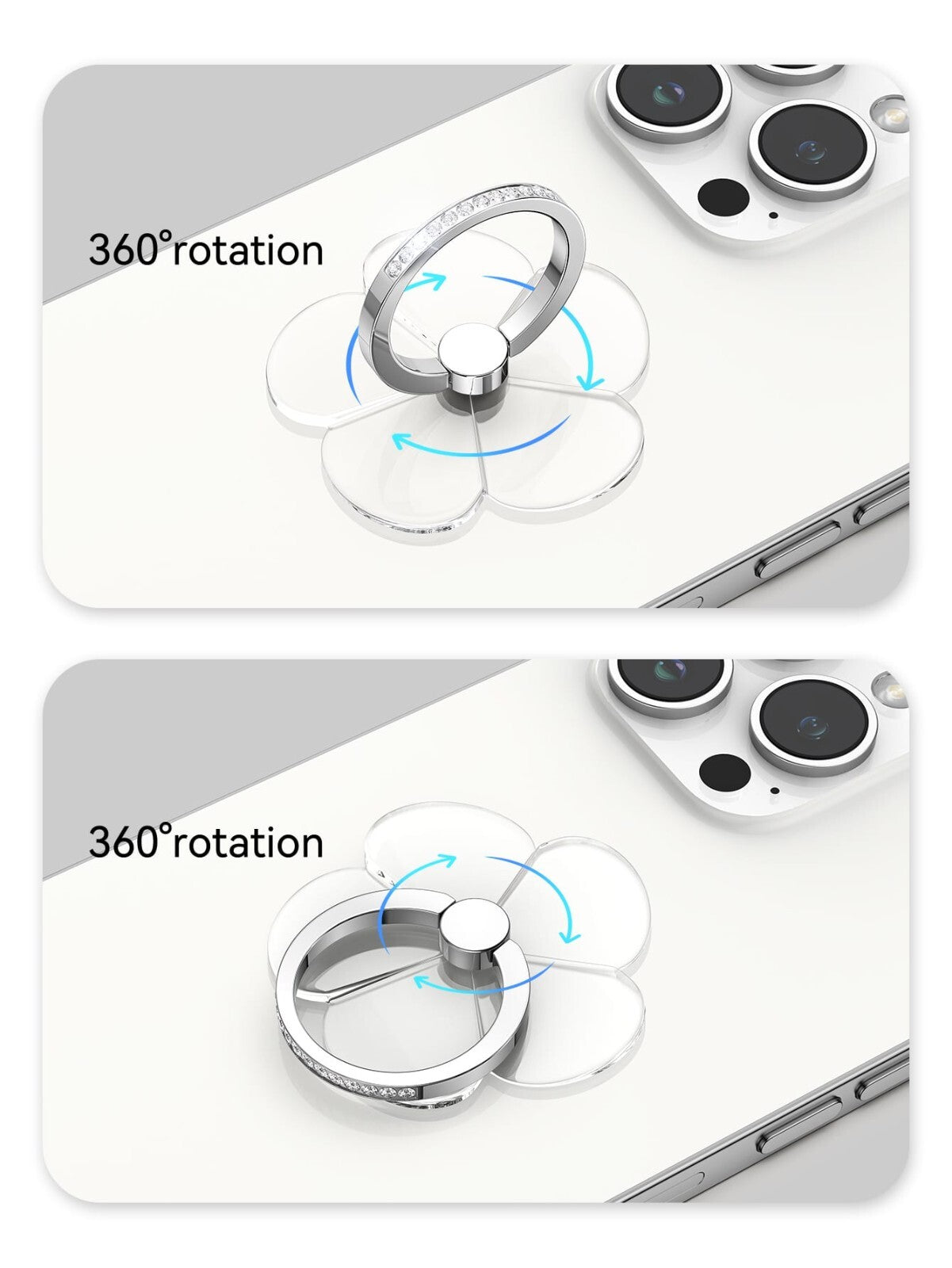Mobile Phone Heart Ring Holder Finger Grip 360° Stand Mount for Mobile Phones