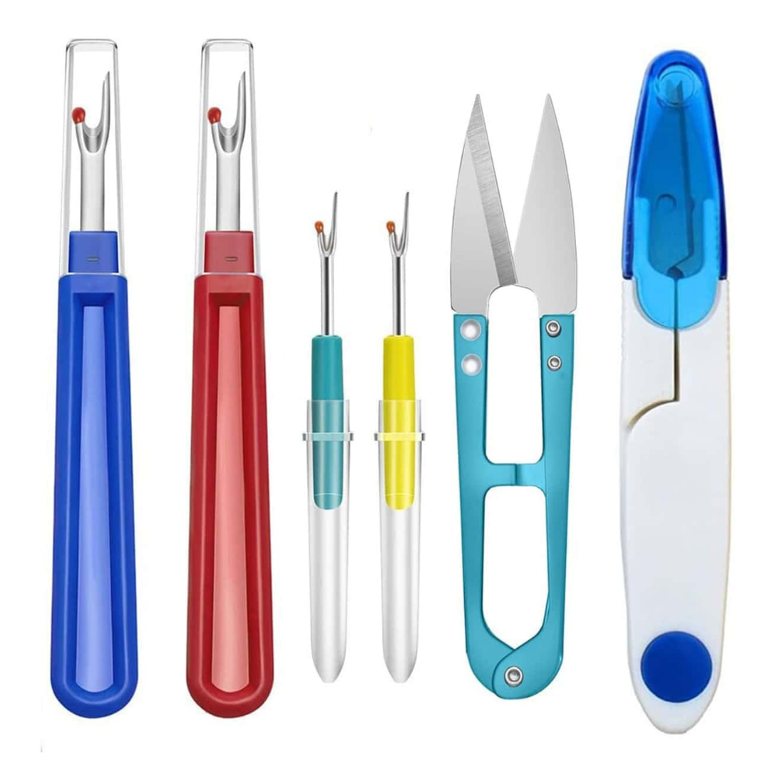 6PCS Sewing Kit - Scissors, Crochet Hook, Seam Ripper, Mini Scissors DIY Tool UK