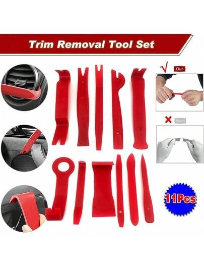 11 PCS CAR TRIM REMOVAL TOOL KIT PANEL DOOR PRY DASH INTERIOR CLIP SET PLASTIC