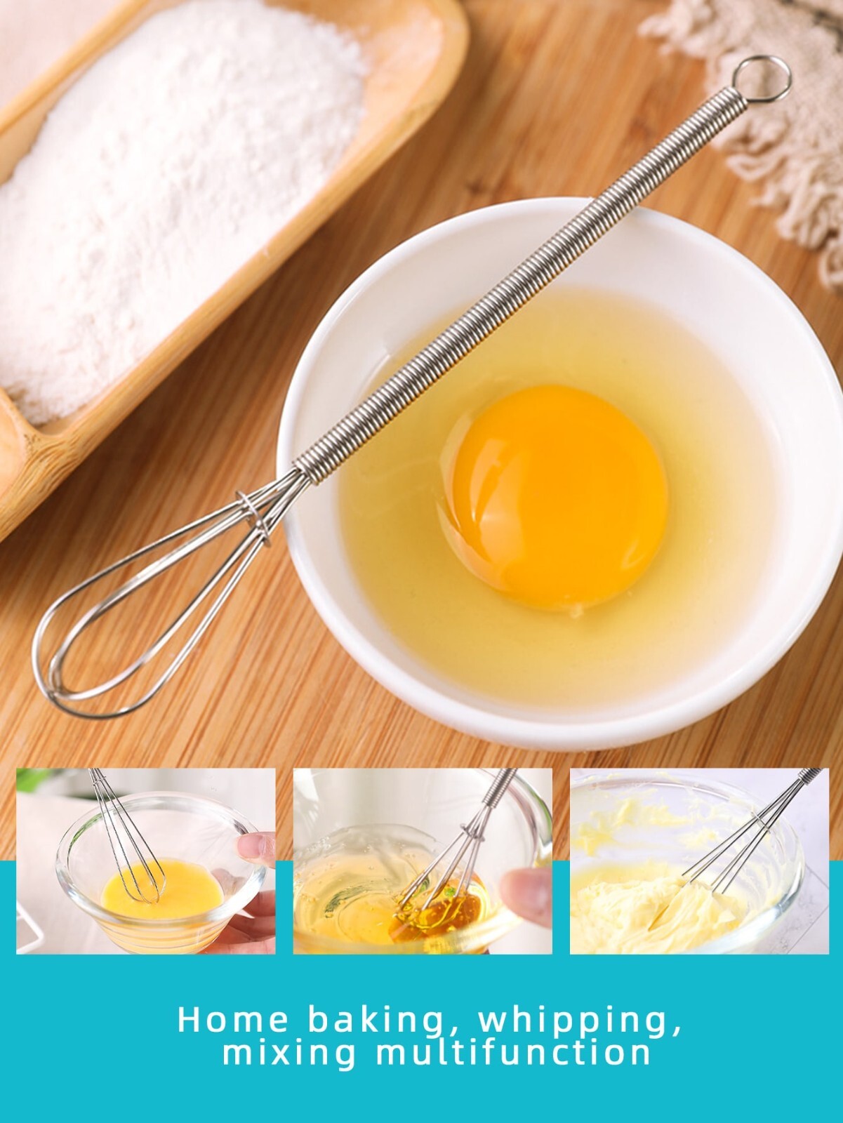 Small Mini Stainless Whisk Mixer Hand Egg Beater Stirrer Blender Baking Tool UK