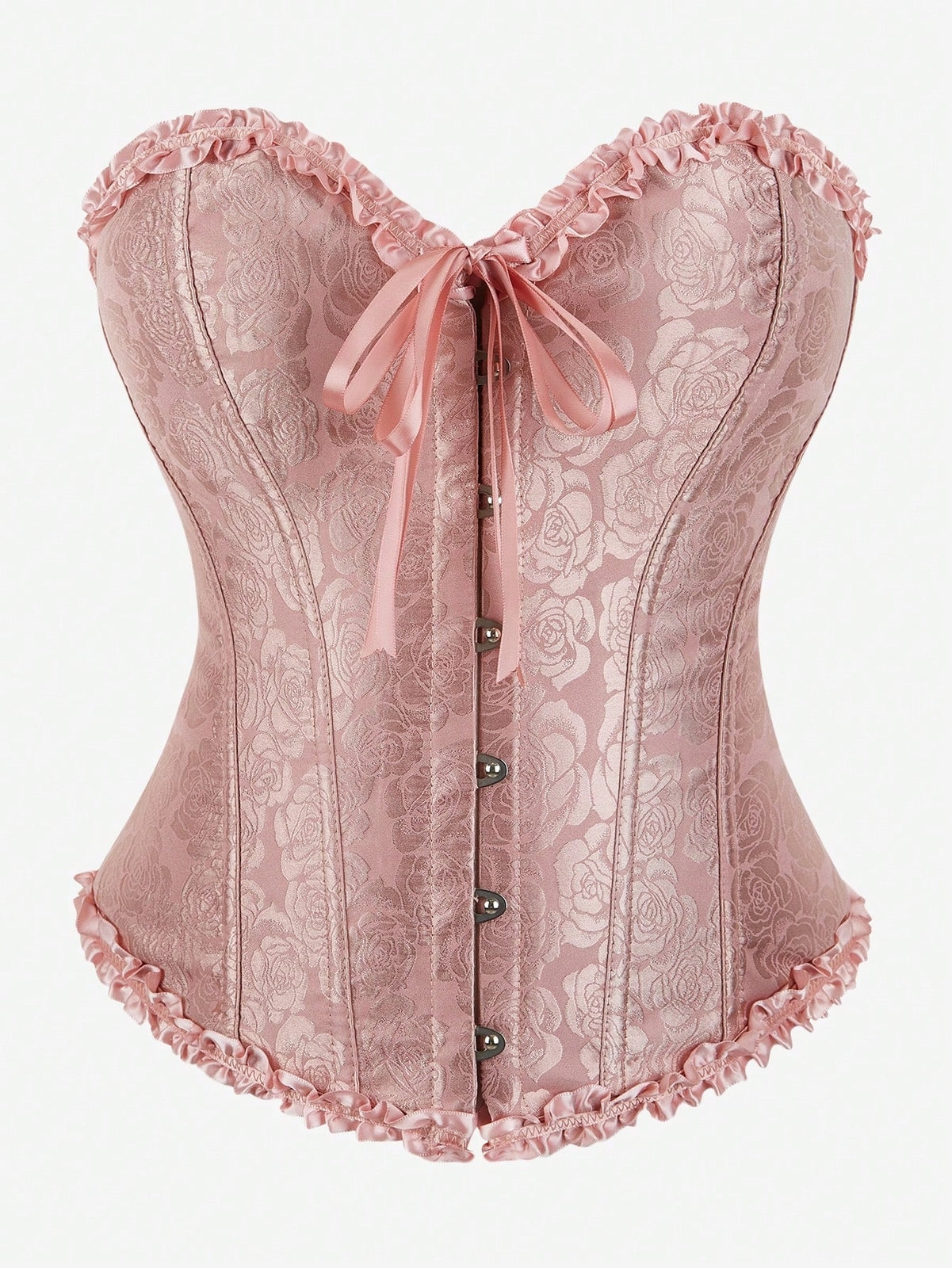 Women Sexy Overbust Boned Corset Burlesque Basque Tops Lace Up Waist Firm XS-XL