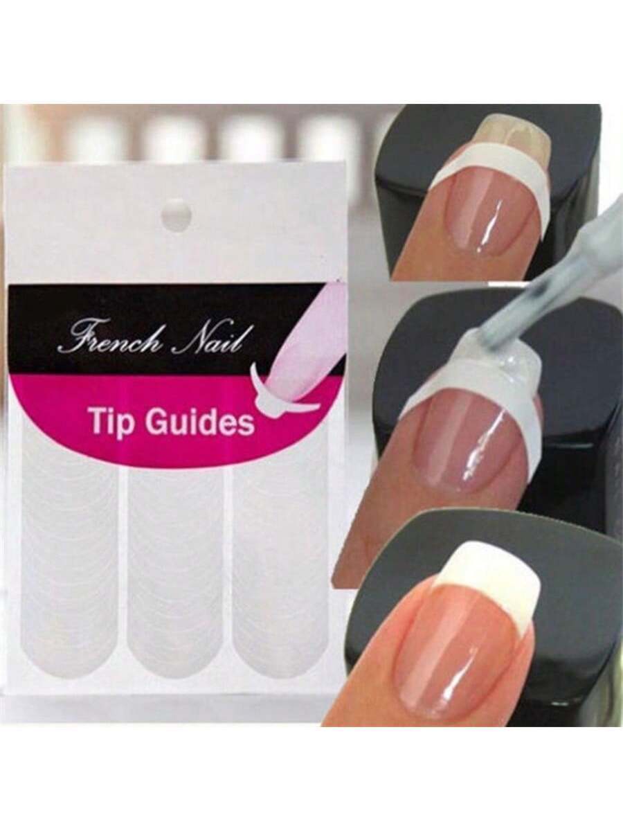 240pcs French Manicure Nail Guides 5 Sheets Stickers Stencil Tips Nail Tips