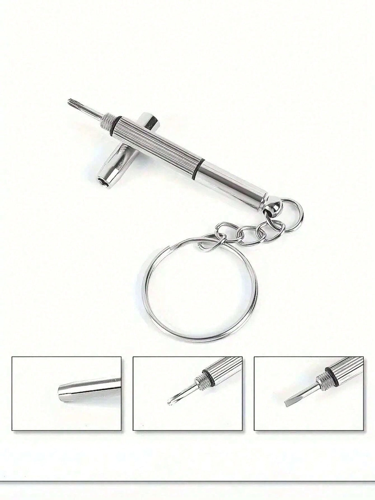 Mini Steel Glasses Screwdriver Set with Keychain Precision Repair Tool for Men