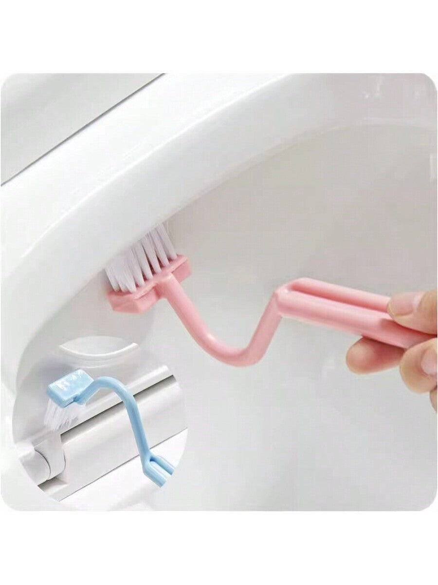 Plastic Toilet Under Rim Cleaning Brush v-Type Curved Bent Handle For Home UK