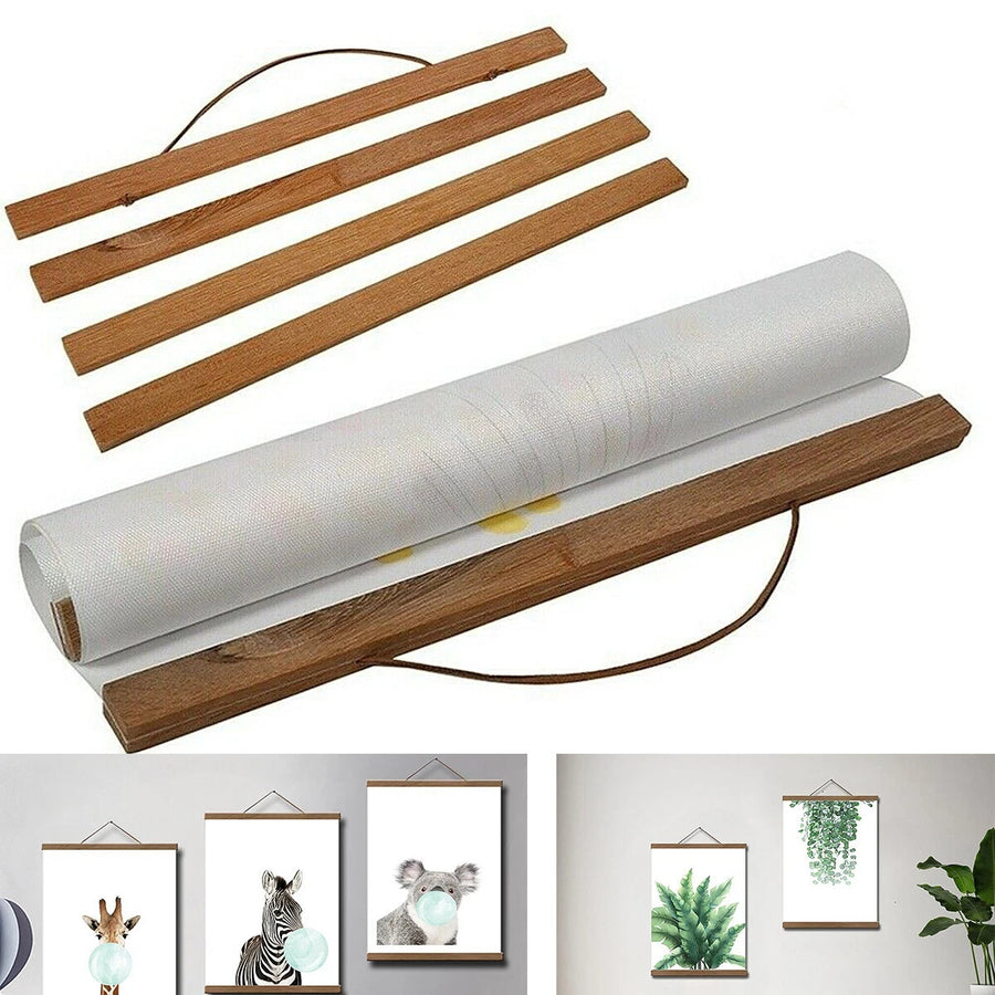21/30/40/50CM Magnetic Wood Photo Picture Frame Poster Print Art Wooden Hanger