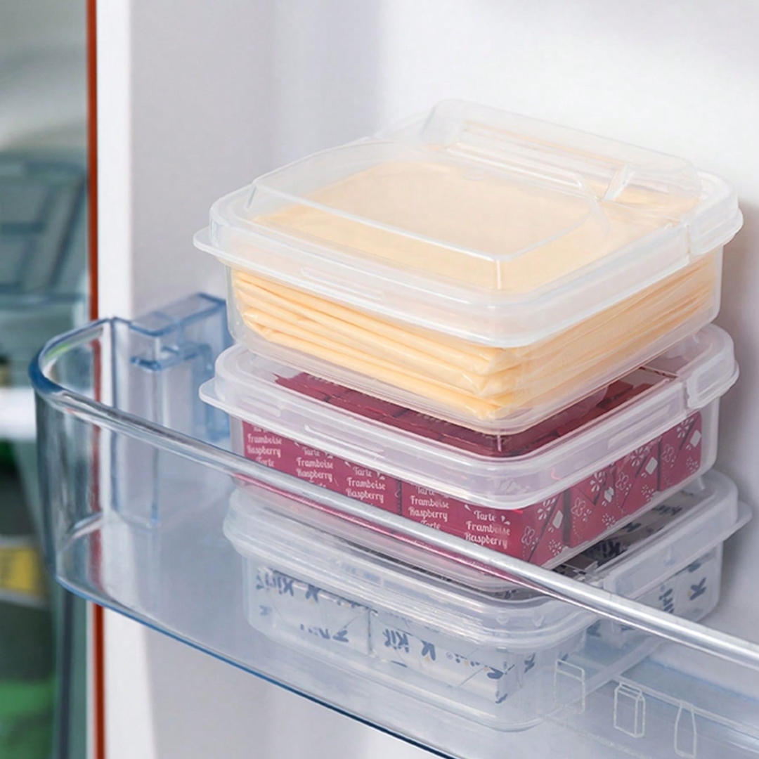 Plastic Cheese Slice Storage Box Cheese Storage Containers Refrigerator UK