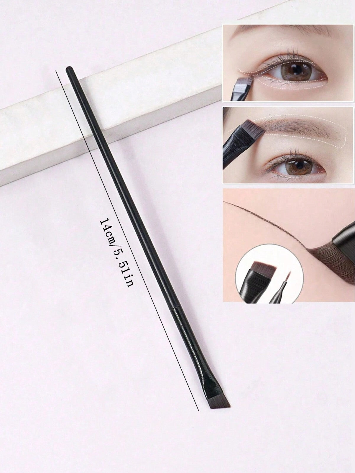 5 Eyebrow Brush Tinting Eye-shadow Pro Angled Cosmetic Eye Brow Brushes Set UK