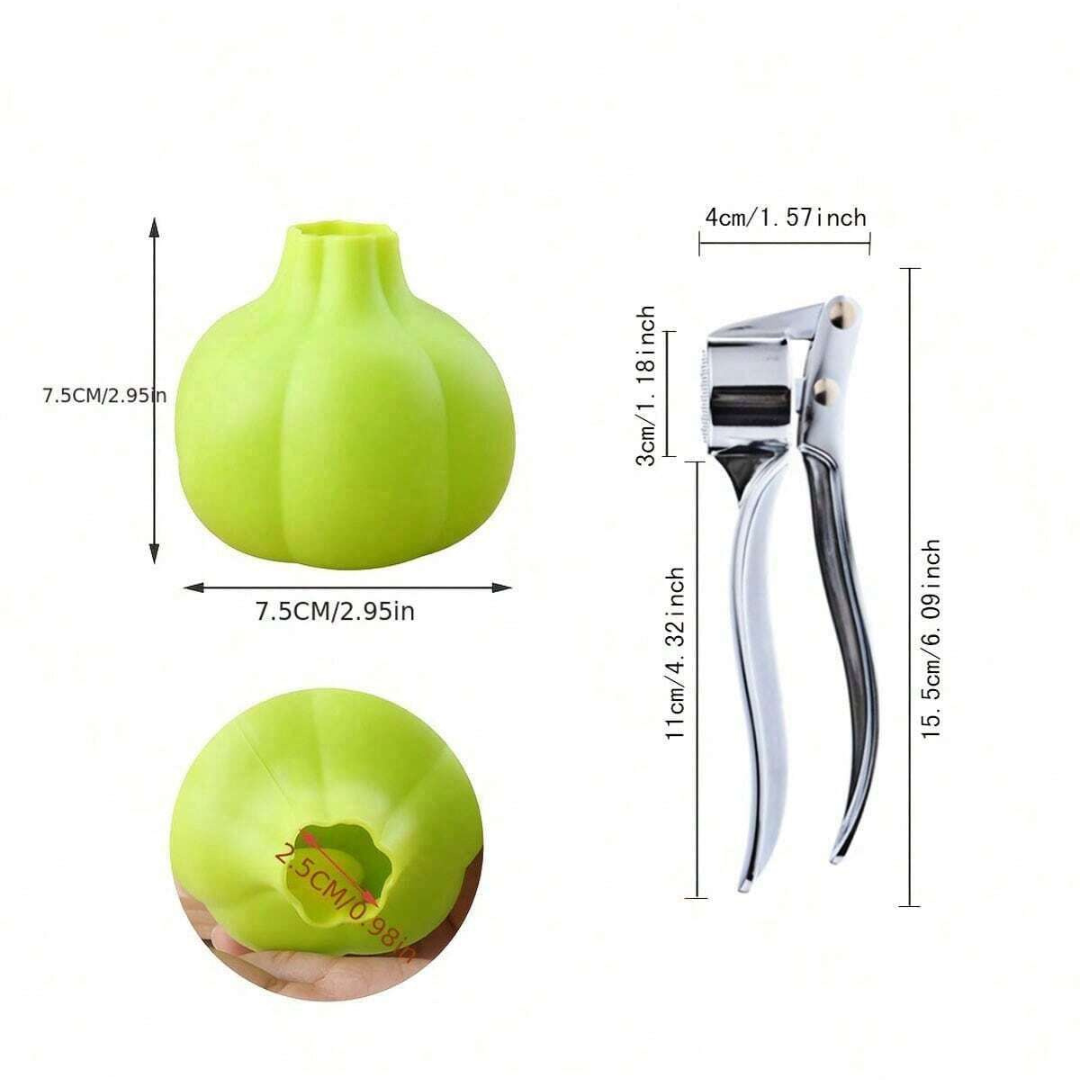 Heavy Duty Stainless Steel Garlic Squeezer Press Crusher Removable Kitchen Tool