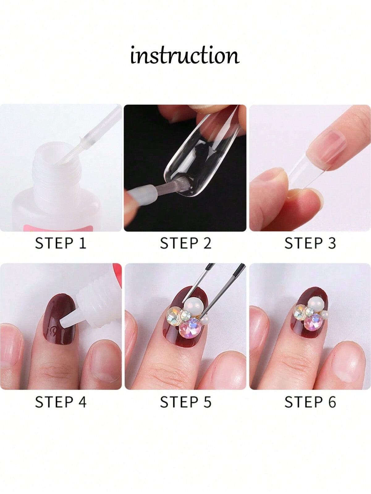 Pack of 5*10G Nail Glue With Brush ✅ EXTRA STRONG ✅ Professional False Nail Tips