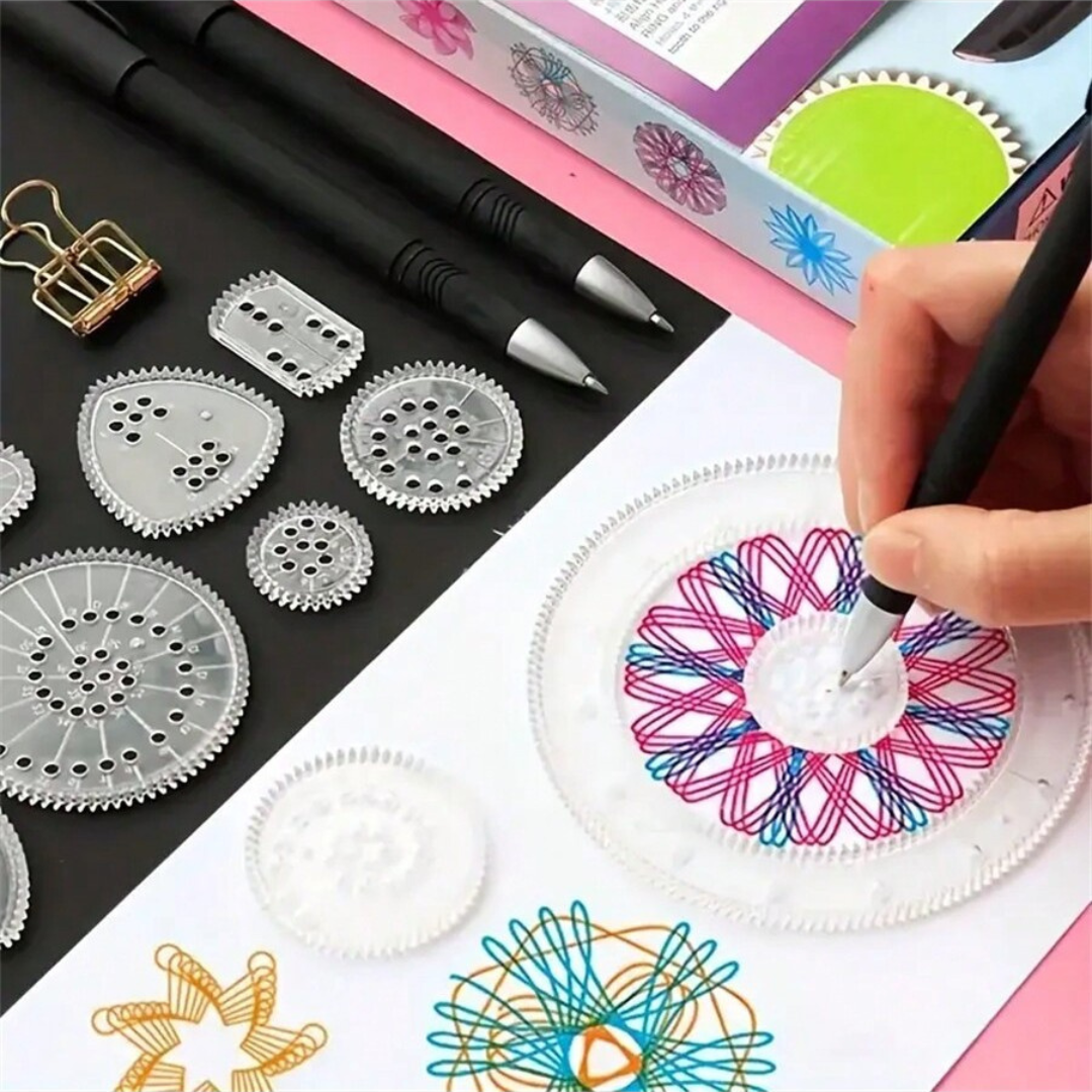 22Pcs Spirograph Geometric Ruler Drafting Tools Stationery Set Drawing Toys UK