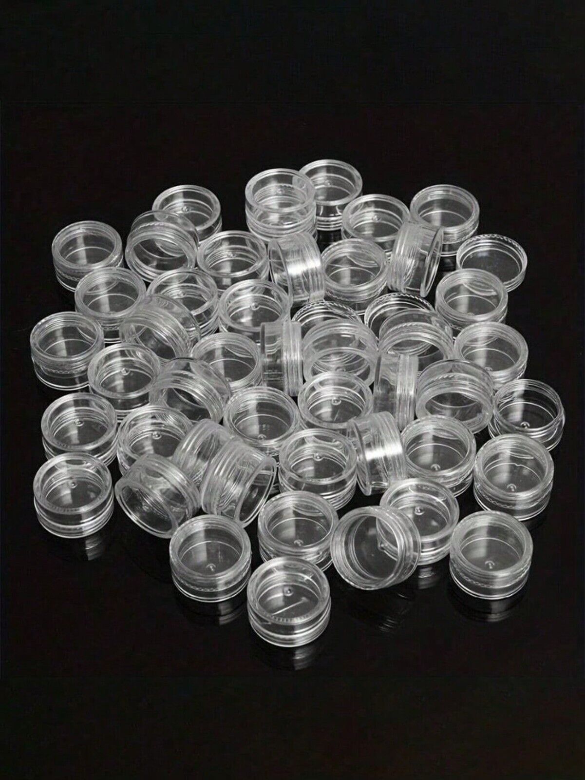 10pcs Small Clear Plastic Sample Travel Jar Containers Round Cosmetic Makeup Pot