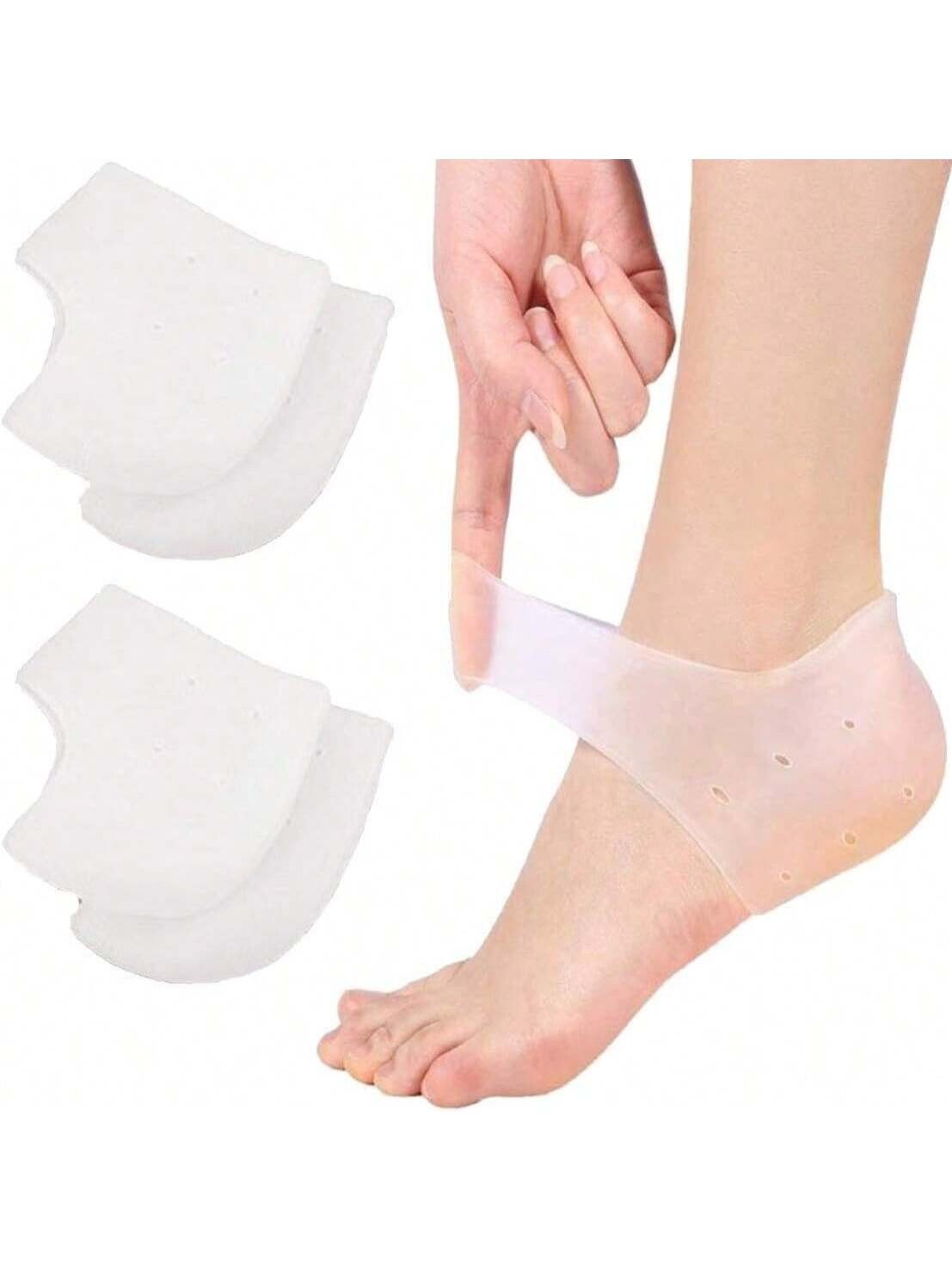 1PAIR SILICONE GEL HEEL SLEEVES Cracked Foot Skin Care Protector Socks UK