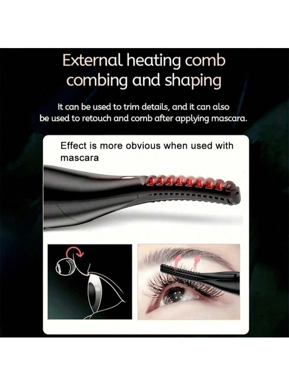 USB Rechargeable Electric Heated Eyelash Curler Long Lasting Makeup Tool UK