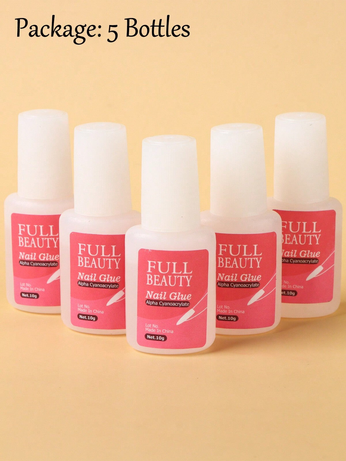 Pack of 5*10G Nail Glue With Brush ✅ EXTRA STRONG ✅ Professional False Nail Tips