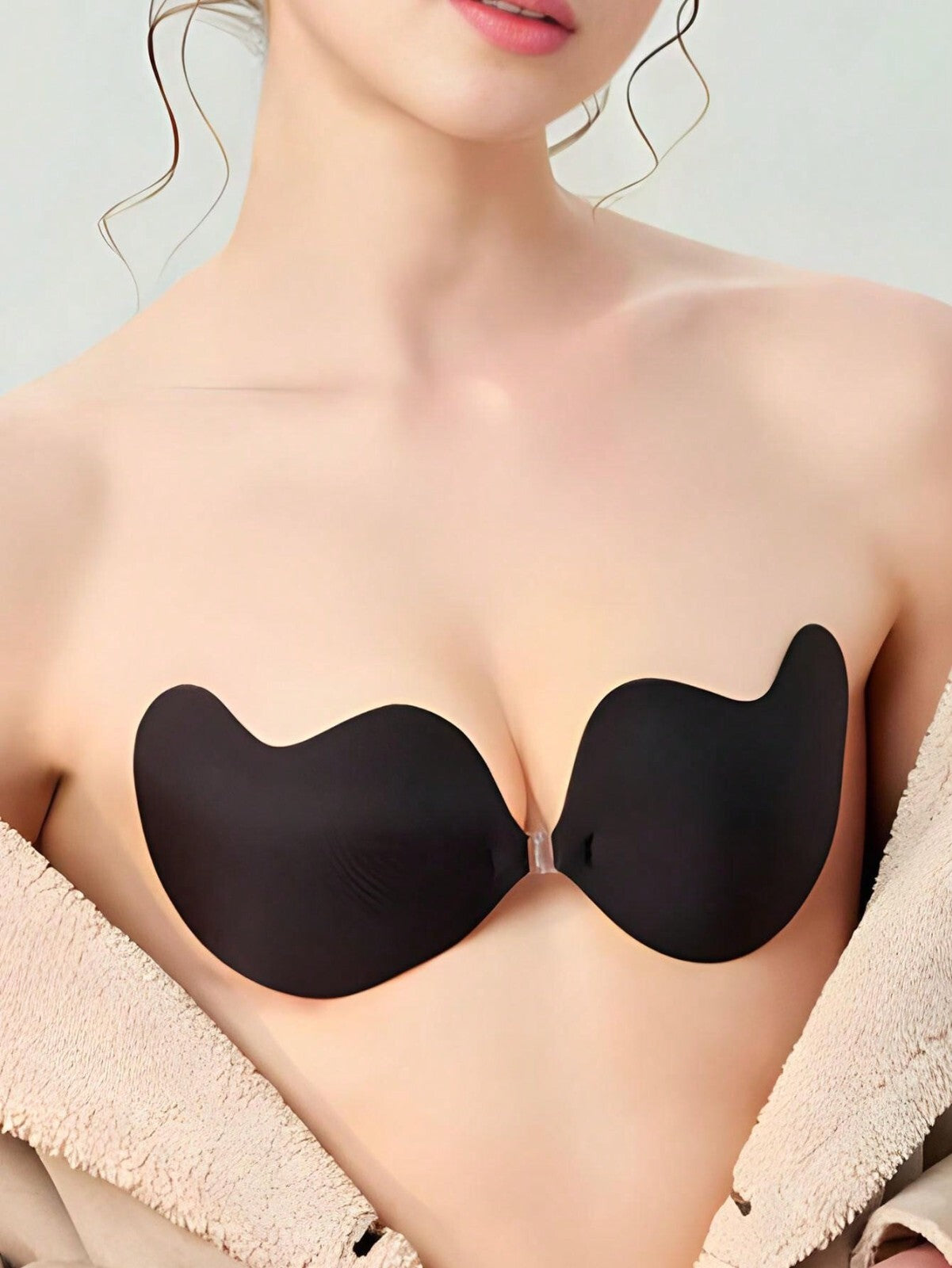 Silicone Strapless Push Up Bra Backless Self Adhesive Invisible Lace Stick On Uk