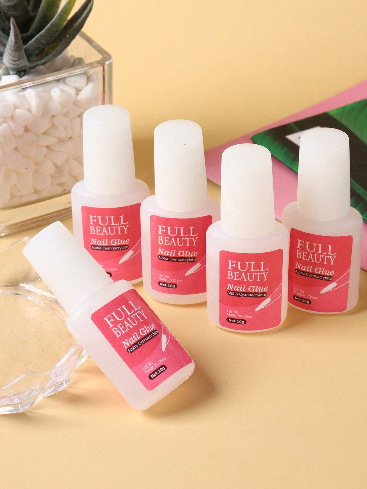 Pack of 5*10G Nail Glue With Brush ✅ EXTRA STRONG ✅ Professional False Nail Tips