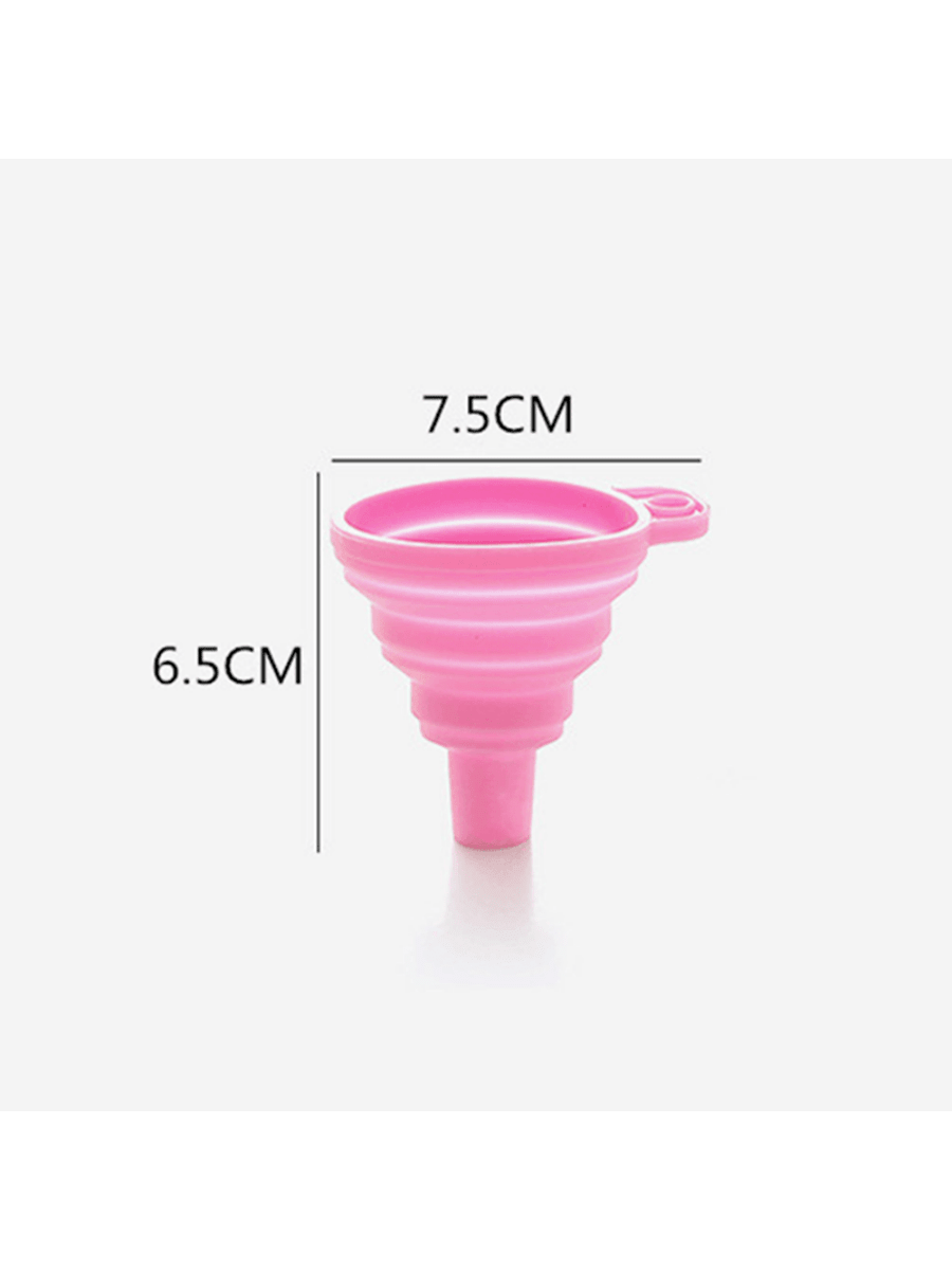 Collapsible silicone foldable kitchen liquid funnel - Random Colour Sent