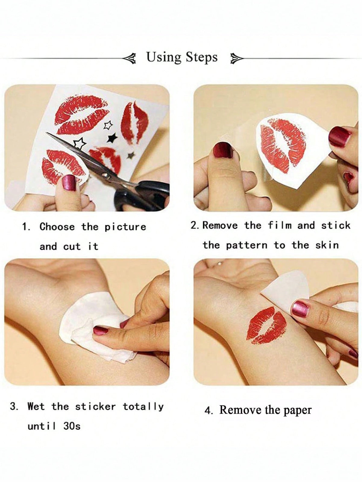 1 Sheet Water Transfer Mehndi Tattoo Sticker for Women - Wedding & Festival Body