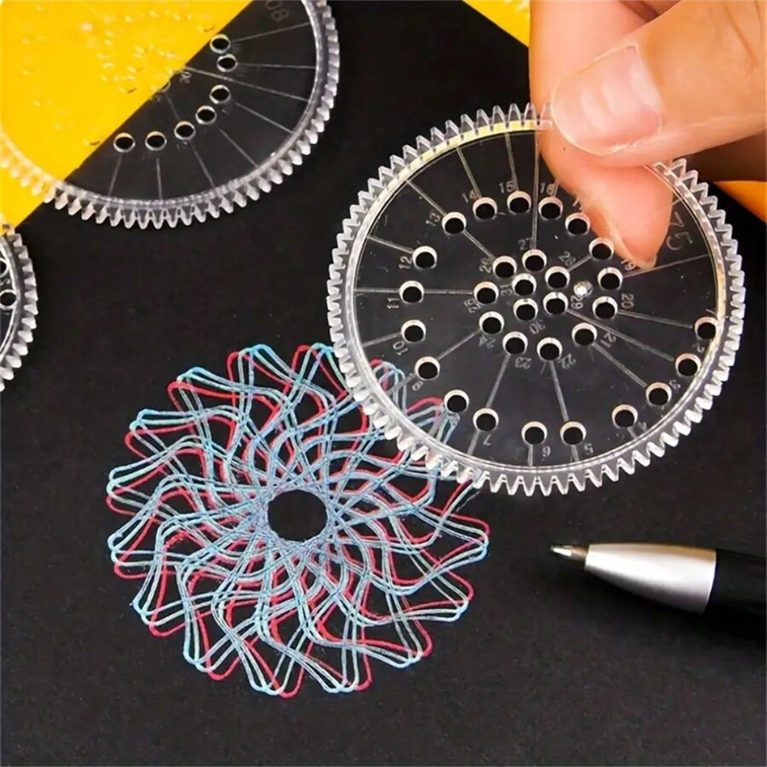 22Pcs Spirograph Geometric Ruler Drafting Tools Stationery Set Drawing Toys UK