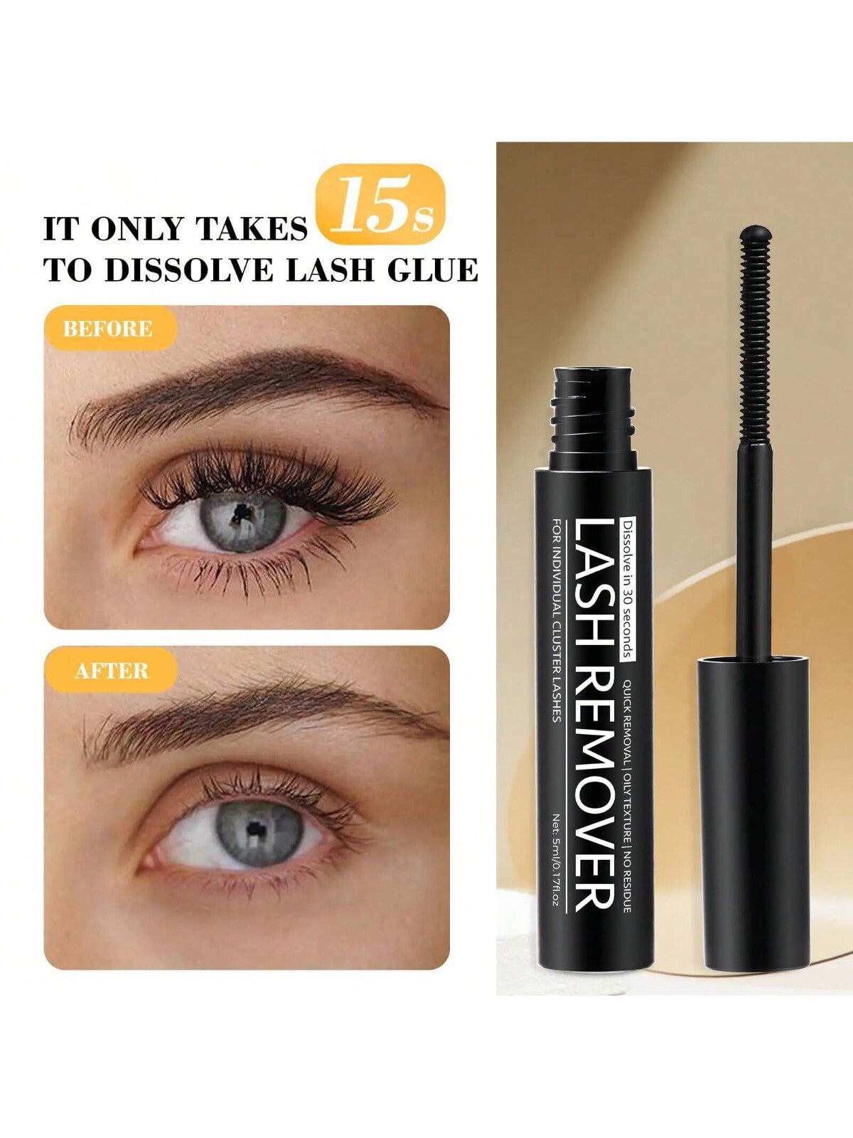 Eyelash Glue Remover Gentle DIY Lash Extension Glue Remover Cleansing Oil 5ml