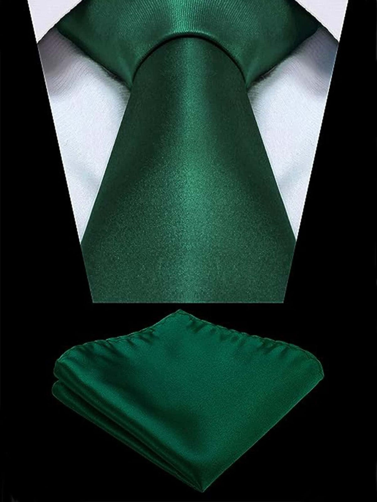 Mens Neck Tie and Pocket Square Handkerchief Set Wedding Birthday Reception