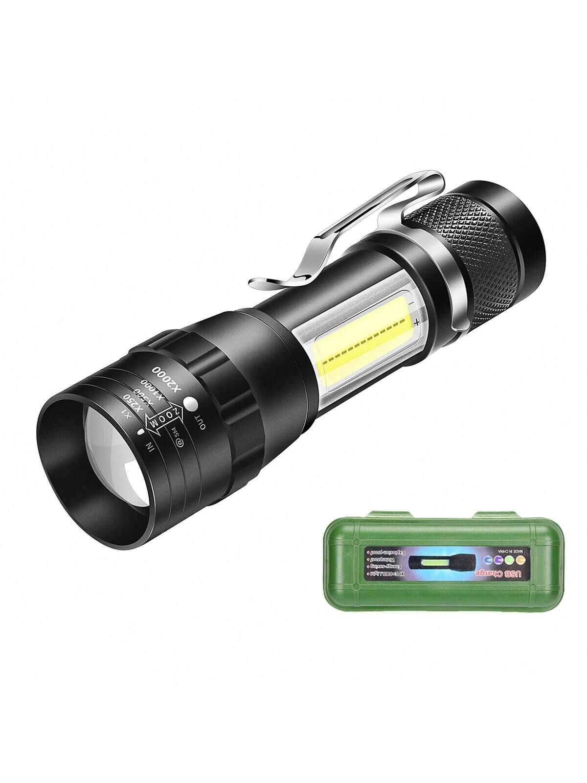 LED flashlight USB rechargeable super bright small torches camping/ hiking