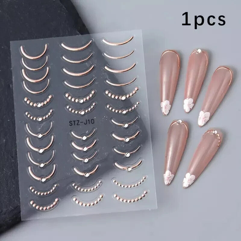 3D Nail Art Stickers Transfers Self Adhesive Decals Decor Design Manicure