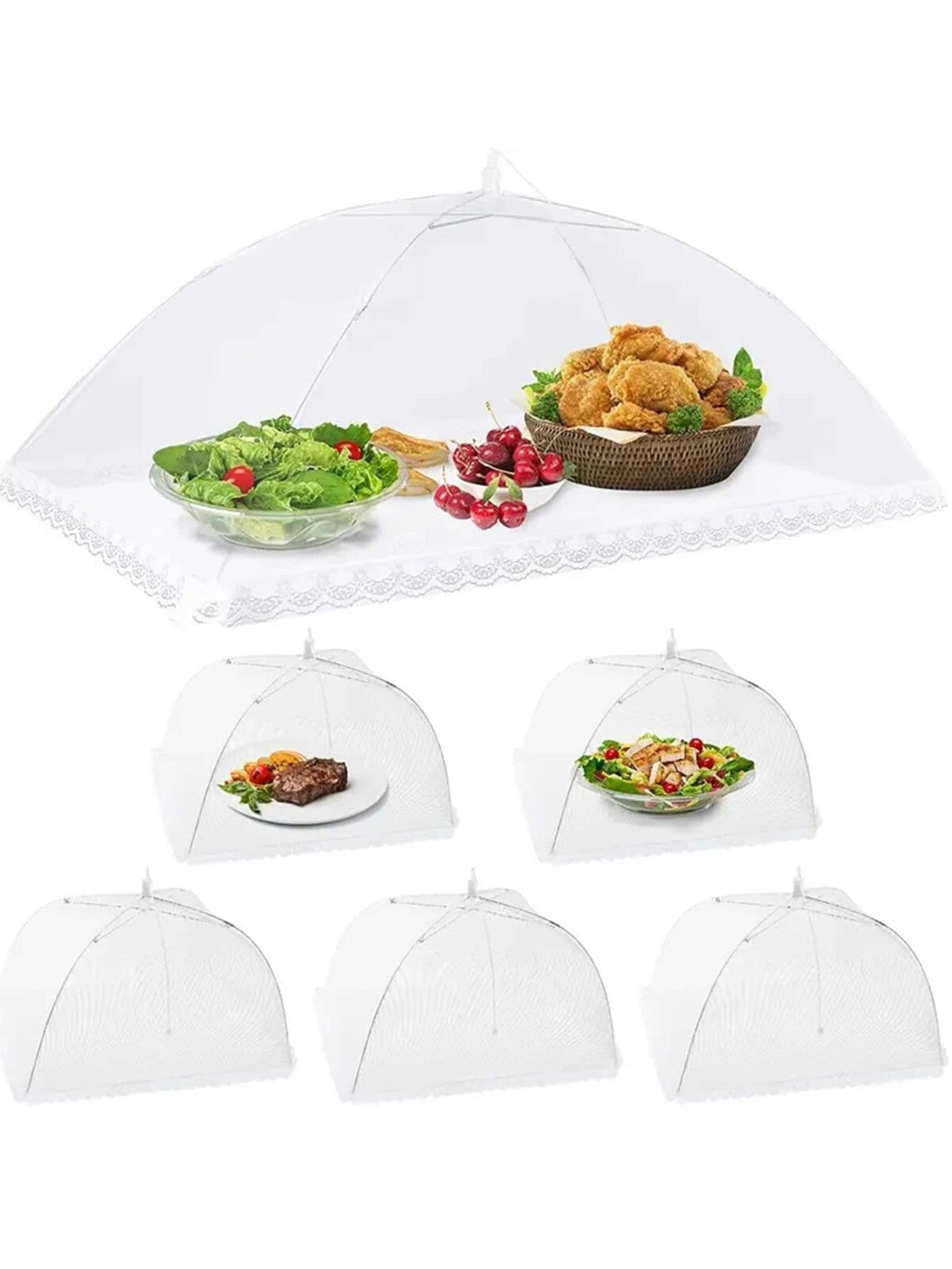 Pop up Food Cover Protector Mesh Net Umbrella Collapsible BBQ Cover Fly 30 cm