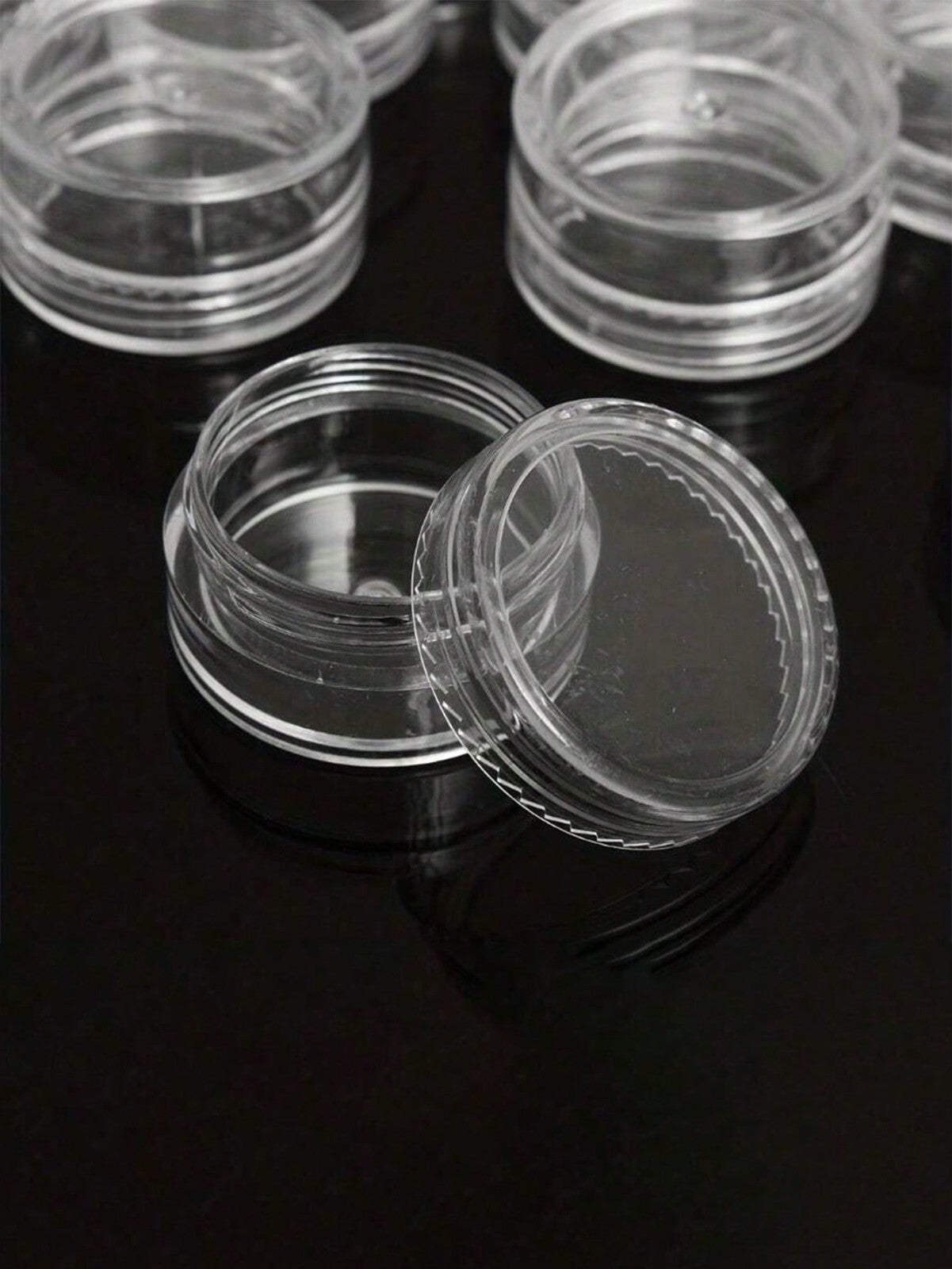 10pcs Small Clear Plastic Sample Travel Jar Containers Round Cosmetic Makeup Pot
