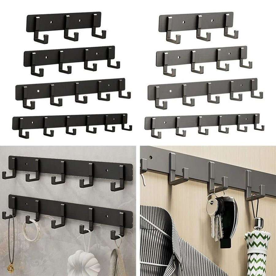 Key Coat Clothes Door Holder Rack Hook Wall Mounted Hanger 5/7 Hooks Aluminum