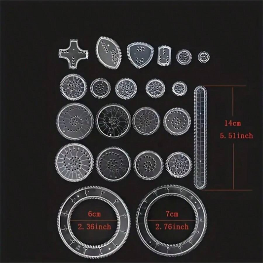 22Pcs Spirograph Geometric Ruler Drafting Tools Stationery Set Drawing Toys UK