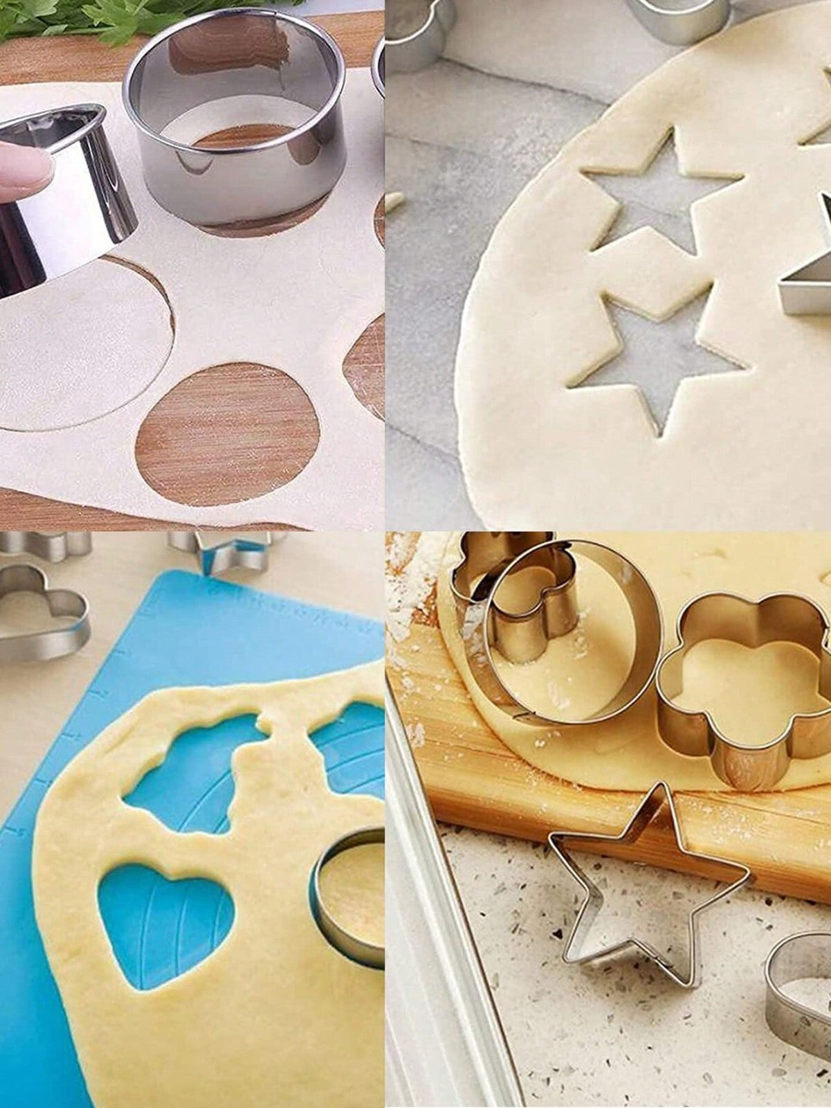 12 Pcs Cookie Cutter Stainless Steel Biscuit Mould Pastry Baking Cake DIY Decors