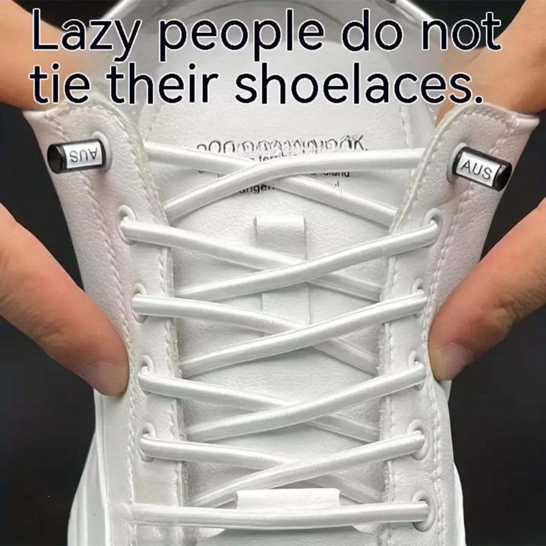 1PAIR Elastic Shoe Laces No Tie Silicone Rubber Shoelaces Trainers Shoes Adults