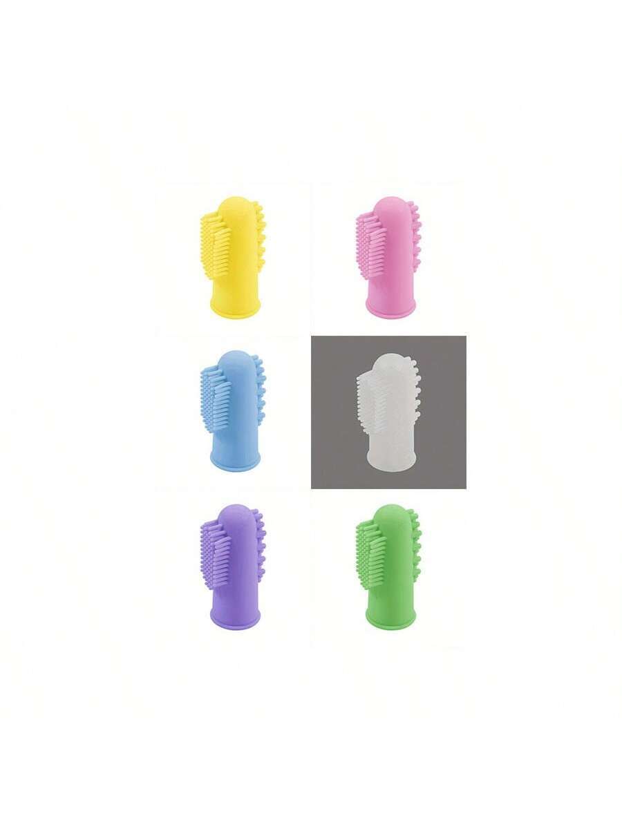 6x Pet Finger Toothbrush Dogs Cats Dental Cleaning Teeth Care Soft Finger Brush