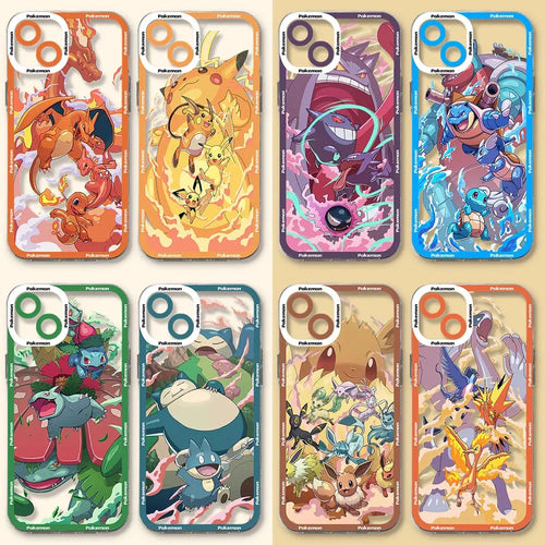 Pokemon Phone case for iPhone Pikachu Gengar Charizard Snorlax Eevee Venusaur