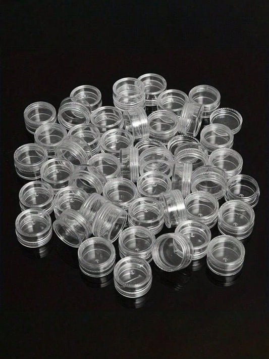 10pcs Small Clear Plastic Sample Travel Jar Containers Round Cosmetic Makeup Pot