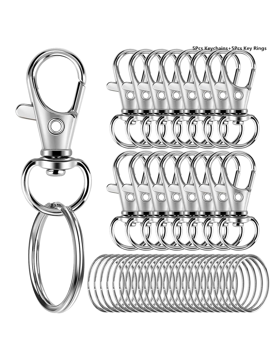 32mm Lobster Clasp Trigger Swivel Clasps Split Keyring Fob Key Ring Key Findings